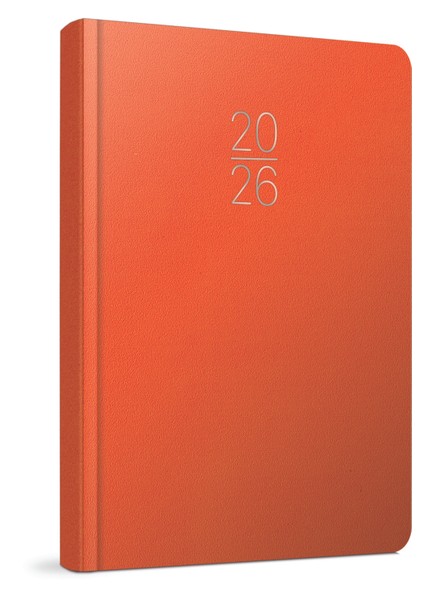 2026 107-ECK Iplik Dikişli - Sert Kapak 17X24 Günlük Beyaz Ajanda Turuncu
