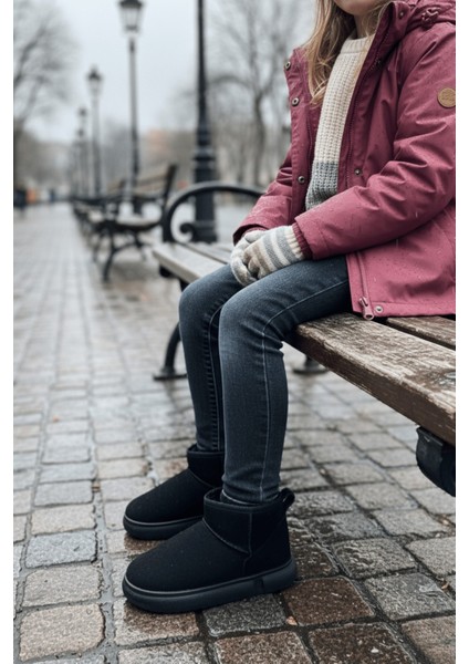 Dippery Çocuk Kalın Taban Içi Tüylü Günlük Mini Yarım Bot fırsatları