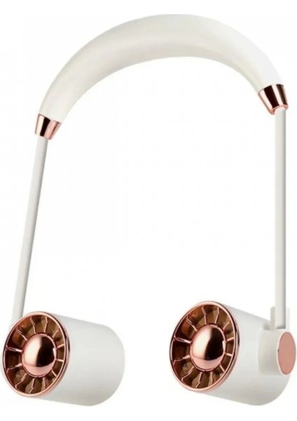 Boyunluk Fan Hava Soğutucu Vantilatör Boyuna Asmalı Şarjlı 3 Kademeli Mini Klima Beyaz