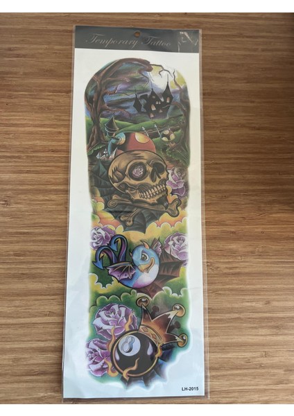 Iskelet 1 Hafta Kalıcı Tam Kol Bacak Yapıştırma Geçici Dövme 46 cm