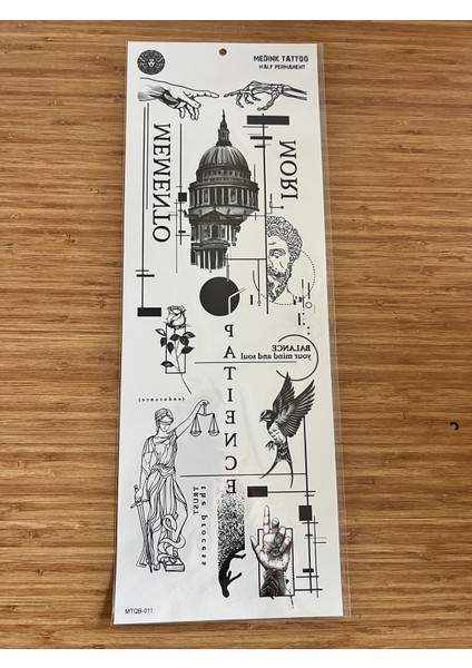 Felsefe 1 Hafta Kalıcı Tam Kol Bacak Yapıştırma Geçici Dövme 46 cm