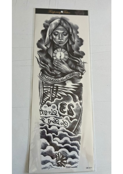 Saat Kız 1 Hafta Kalıcı Tam Kol Kaplama Bacak Yapıştırma Geçici Dövme 46 cm