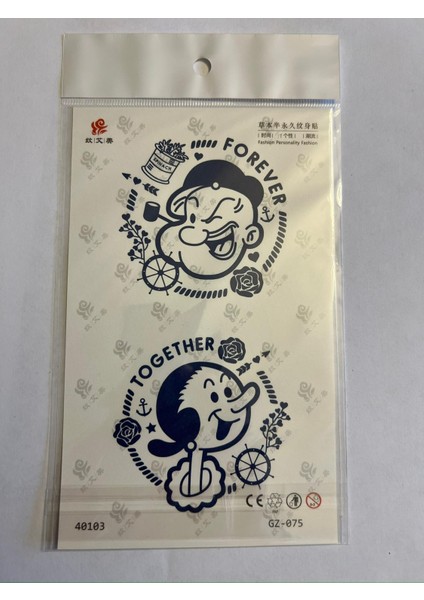 Çizgi Karakter 18X11 cm Yarı Kalıcı Hayalet Geçici Dövme Yapıştırma Dövme