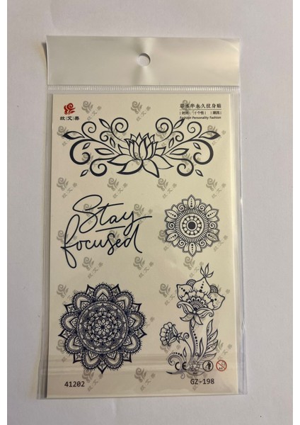 Mandala 1 Ay Kalıcı Geçici Dövme Yapıştırma Dövme