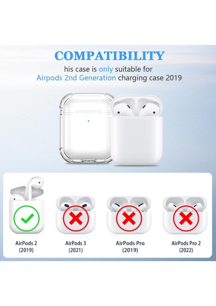 Apple Airpods 1/2. Nesil ile Uyumlu Kılıf Kristal Silikon Şeffaf Case fiyatları
