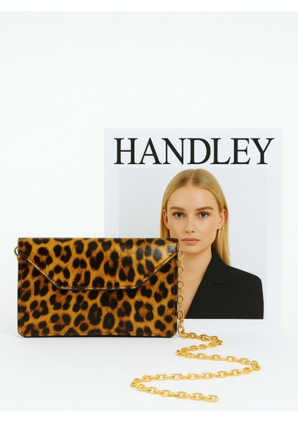 Lüks Leopar Desenli Zincir Askılı Çift Gözlü Omuz Çantası fiyatları
