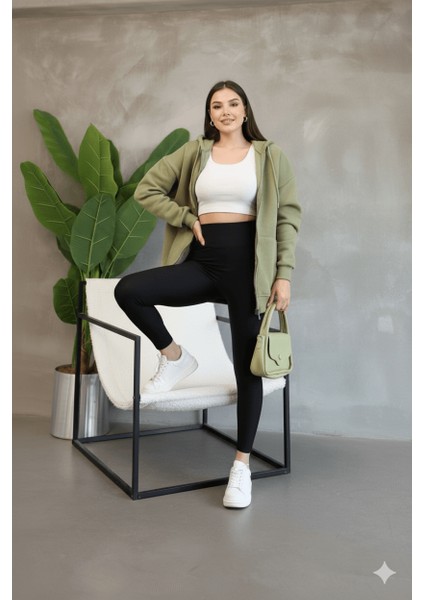 Kadın Genç Unisex Cepli Kapüşonlu Fermuarlı Sweatshirt Hırka fiyatları