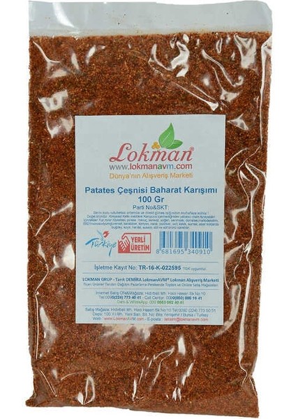Kızarmış Patates Baharatı Çeşnisi Karışımı 100 gr Paket fiyatları
