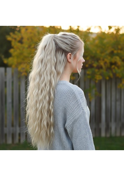 Tokalı Kabarık Dalgalı At Kuyruğu / Balköpüğü Platin Röfleli