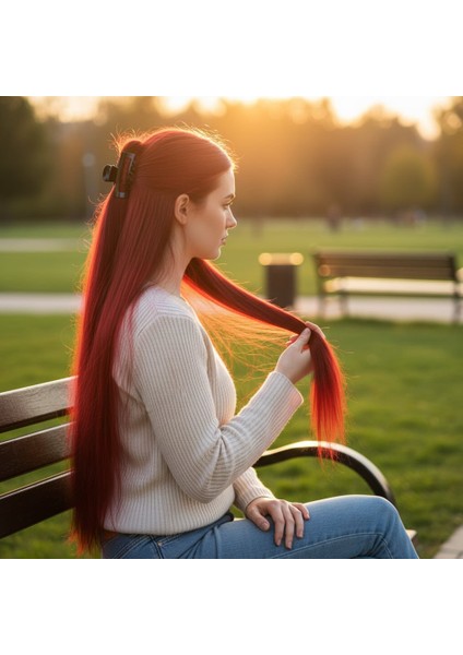 Fiber Sentetik Düz 8 Parça Çıt Çıt / Kızıl