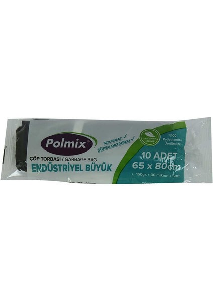 Çöp Torbası Büyük Boy 65X80CM 150GR 30MIKRON 50LT Siyah Rulo 10 Adet fiyatları