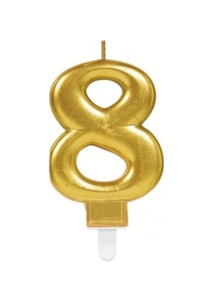 8 Rakam Mum Gold Renk