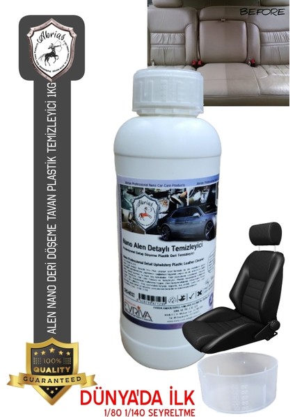 Alen Nano Döşeme Deri Koltuk Plastik Temizleyici 1kg 1/100 Seyreltme modelleri