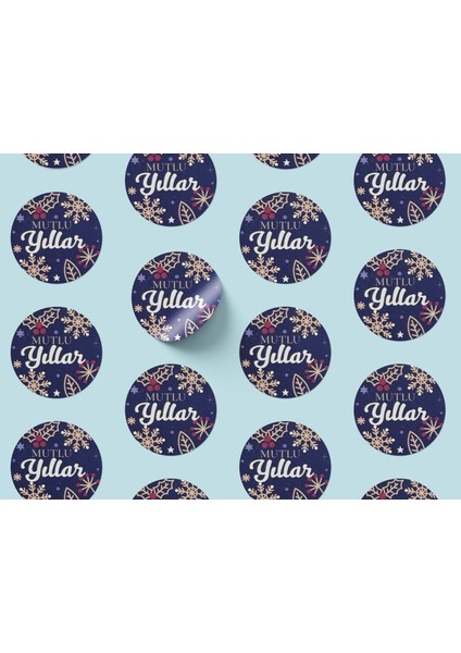 Yılbaşı Mutlu Yıllar Sticker Seti, Yeni Yıl Hediye&paket Etiketi, 108 Adet, 33X33MM, Mavi(4 Tasarım) indirimleri
