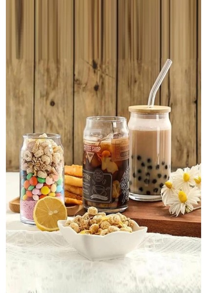 2li Bambu Kapaklı Pipetli Isıya Dayanıklı Cam Bardak 550 ml Kola Kutu Şekilli Kahve Sunum Bardağı indirimleri