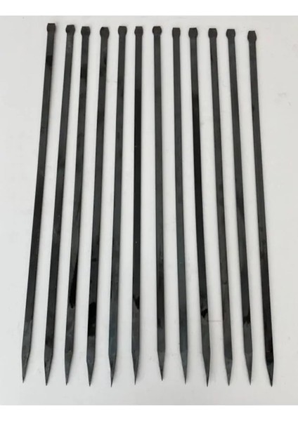 Yassı Tavuk Kanat Şişi Silme Kara Demir 70 cm 20 Adet