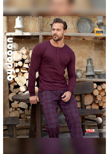 Erkek Civan Patlı Modal Bordo Pijama Takım 3350 fiyatları