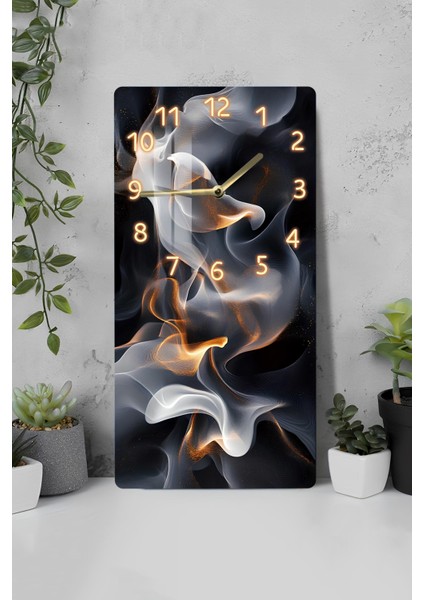 Temperli Cam Tablo Saat – 30X60 cm Ebatında Uv Baskı – CUSD011