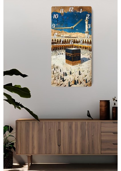 Uv Baskı Mdf Tablo Saat – 30X60 cm | Kâbe Manzaralı Özel Tasarım– USD246 indirimleri