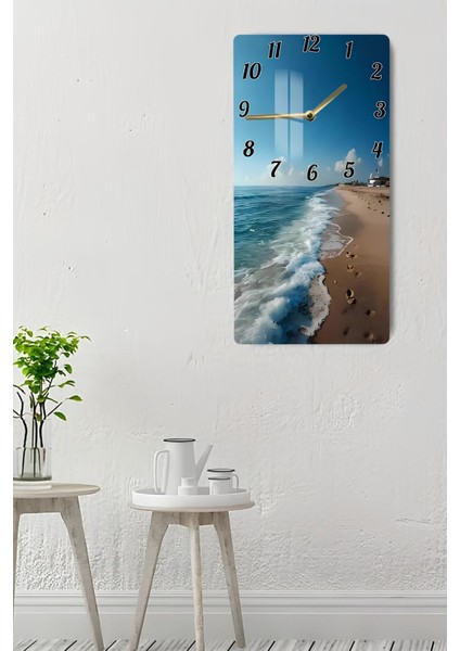 Temperli Cam Tablo Saat – Sahil Manzarası Desenli (30X60 Cm) Uv Baskı – CUSD034 indirimleri