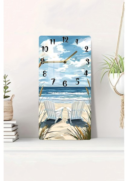 Temperli Cam Tablo Saat – 30X60 cm Uv Baskı – CUSD012