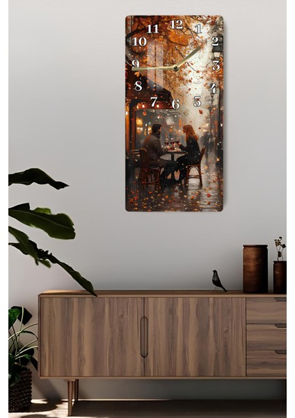 Romantik Sonbahar Akşamı Temperli Cam Tablo Saat – 30X60 cm Hd Uv Baskı– CUSD151 fiyatları