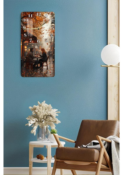 Romantik Sonbahar Akşamı Temperli Cam Tablo Saat – 30X60 cm Hd Uv Baskı– CUSD151 fırsatları