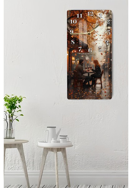 Romantik Sonbahar Akşamı Temperli Cam Tablo Saat – 30X60 cm Hd Uv Baskı– CUSD151 indirimleri