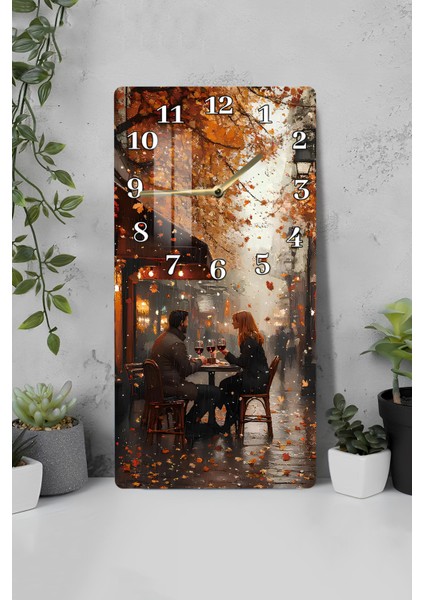 Romantik Sonbahar Akşamı Temperli Cam Tablo Saat – 30X60 cm Hd Uv Baskı– CUSD151