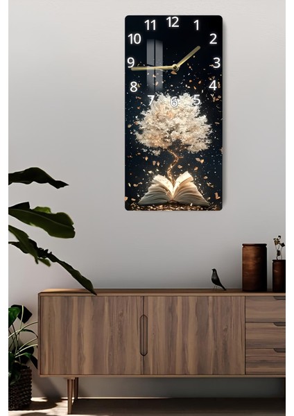 Işık Ağacı Temalı Temperli Cam Tablo Saat – 30×60 Cm– Uv Baskı– CUSD146 fiyatları