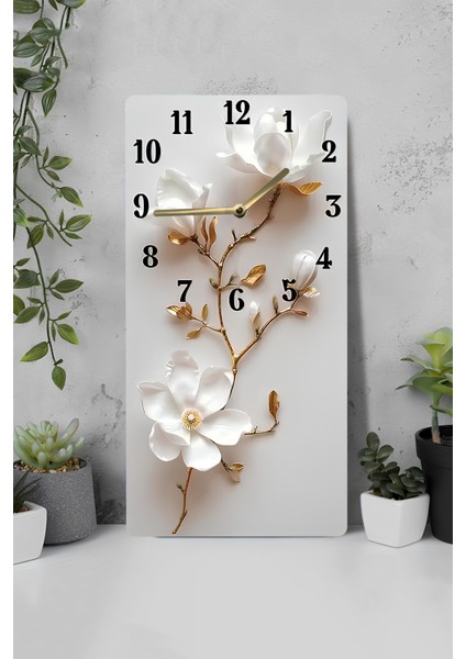 Uv Baskı Mdf Tablo Saat – 30X60 cm Dekoratif Duvar Saati– USD241