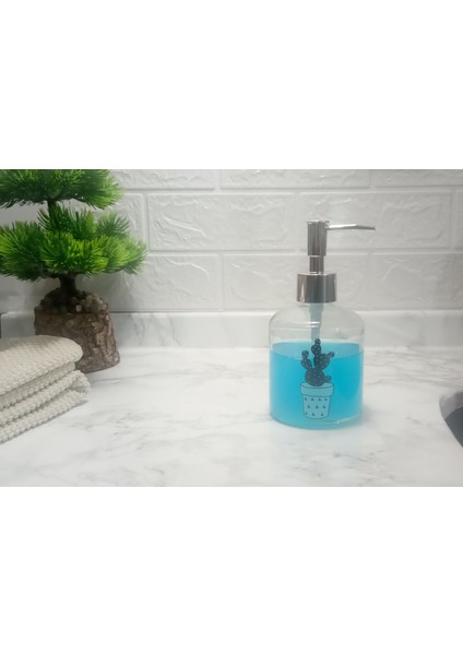 Cam Sıvı Sabunluk,kaktüs 1 Desen 300ML Banyo Seti 7,6X15,5CM fiyatları