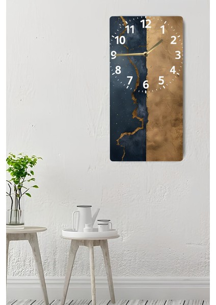 Temperli Cam Tablo Saat – Lacivert & Gold Soyut Doku Tasarımı (30×60 Cm)– Uv Baskı– CUSD129 indirimleri