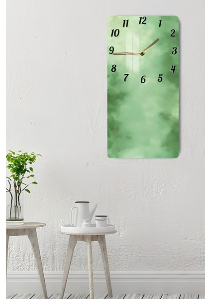 Yeşil Doku Desenli Temperli Cam Tablo Saat – 33X33 cm | Hd Uv Baskı– CUSD084 indirimleri