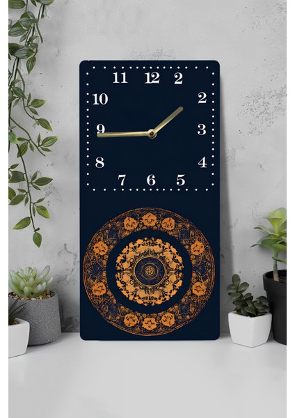 Uv Baskı Mdf Tablo Saat – 30X60 cm | Dekoratif Mandala Desenli– USD230
