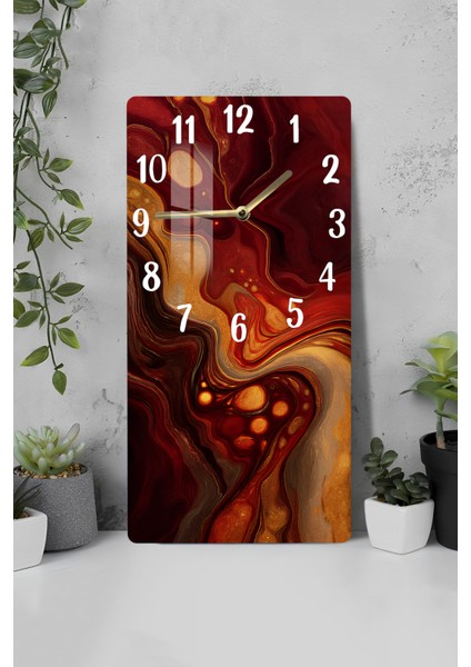 Temperli Cam Tablo Saat – 30X60 cm Uv Baskı– CUSD046