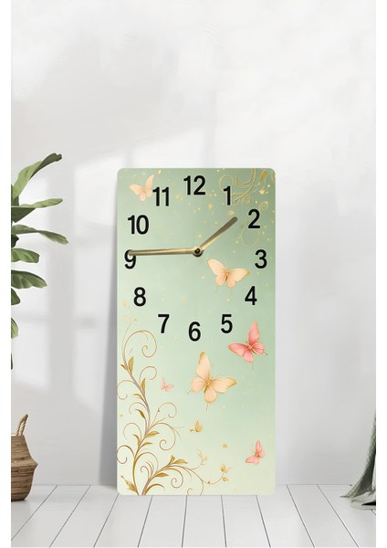 Uv Baskı Mdf Tablo Saat – Zarif Kelebek Desenli Dekoratif Saat (30X60 Cm)– USD244 modelleri