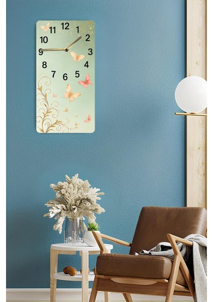 Uv Baskı Mdf Tablo Saat – Zarif Kelebek Desenli Dekoratif Saat (30X60 Cm)– USD244 fırsatları