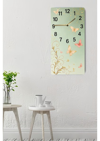Uv Baskı Mdf Tablo Saat – Zarif Kelebek Desenli Dekoratif Saat (30X60 Cm)– USD244 indirimleri