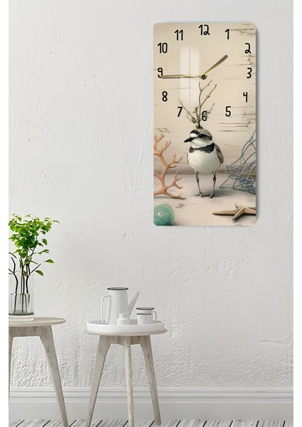Temperli Cam Tablo Saat – Deniz Temalı Kuş Desenli 30X60CM Uv Baskı – CUSD002 indirimleri