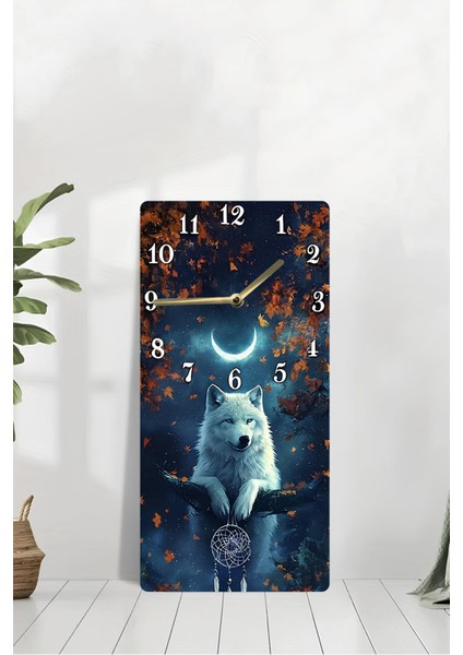 Gece Kurt Tasarımlı Uv Baskı Mdf Tablo Saat- Uv Baskı 30X60 cm – USD238 modelleri
