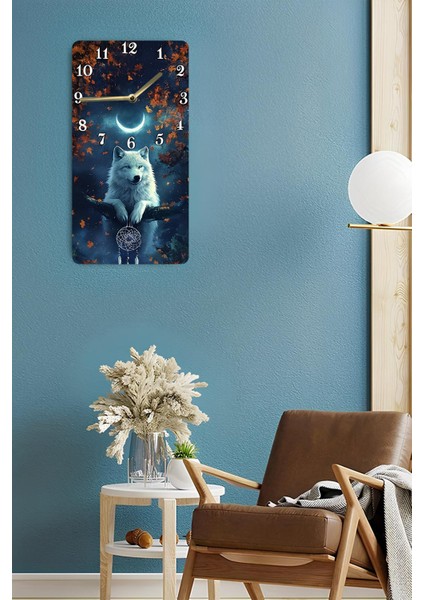 Gece Kurt Tasarımlı Uv Baskı Mdf Tablo Saat- Uv Baskı 30X60 cm – USD238 fırsatları