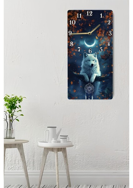 Gece Kurt Tasarımlı Uv Baskı Mdf Tablo Saat- Uv Baskı 30X60 cm – USD238 indirimleri