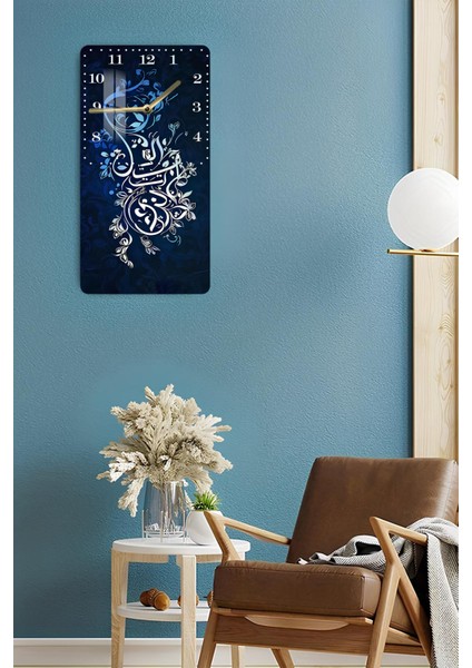 Hat Sanatı Desenli Temperli Cam Tablo Saat 30X60 cm |hd Uv Baskı– CUSD177 fırsatları