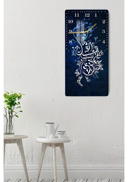 Hat Sanatı Desenli Temperli Cam Tablo Saat 30X60 cm |hd Uv Baskı– CUSD177 indirimleri