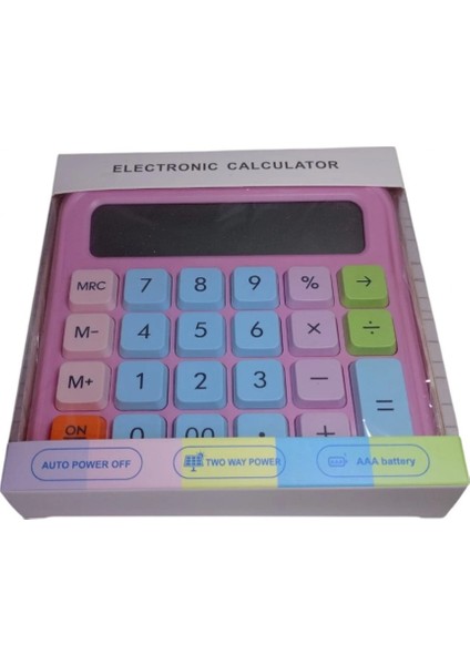 Pembe 12 Hane Renkli Kare Tuş Takımı Hesap Makinesi fiyatları