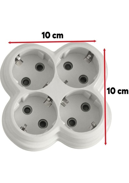 Dört Gözlü 4'lü Kablosuz Topraklı Çoklu Grup Priz Çoğaltma Dörtlü Fiş Piriz Sıva Üstü indirimleri