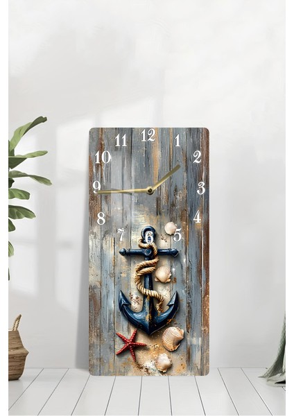 Deniz Esintili Temperli Cam Tablo Saat – 30X60 cm Uv Baskıı – CUSD026 modelleri
