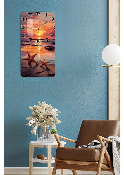 Gün Batımı Deniz Kenarı Temalı Temperli Cam Saat – Hd Uv Baskı 30X60 cm CUSD068 fırsatları