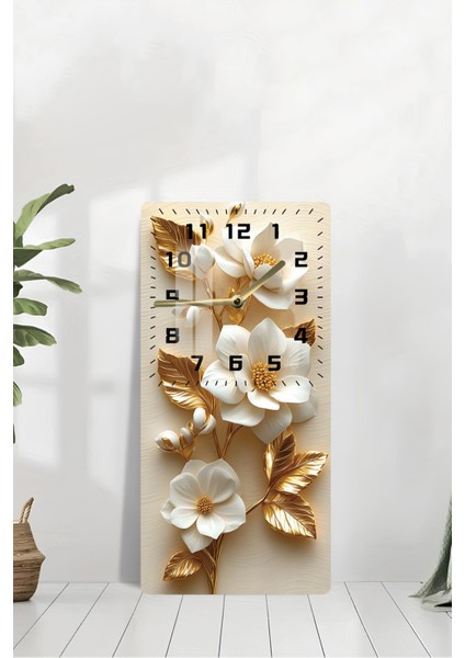 Şık & Zarif Temperli Cam Tablo Saat – 30X60 cm Uv Baskı – CUSD021 modelleri